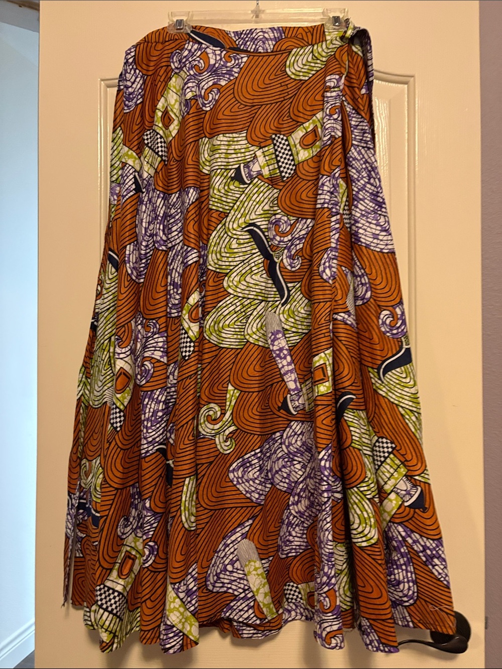 Rainbow African Print Maxi Wrap Skirt